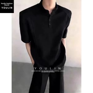 YOULIN | Stylish Outfit Set Trousers Black Pleated Pants