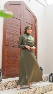Hapsari Dress Bridesmaid Kondangan Wisuda Gamis Polos Pesta Modern Mix Payet