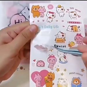🇲🇾 Ready Stock Macaron Color Sticker Tweezers DIY Scrapbook Planner Journal Tape Sticker Picking Tool Accessories Pastel