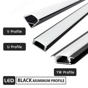 2-30 Pieces/Pack LED Aluminum Profile 0.5m/Piece U/V Shape Suitable For 8-12mm LED Light Strip Housing Channel Decor Materials