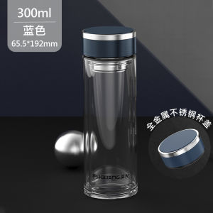 แก้วน้ำคริสตัลหนาสองชั้นทนทานต่อความร้อน แก้วน้ำทรงกลมโปร่งใสสำหรับผู้ชาย แก้วน้ำร้อนสำหรับเดินทางแบบลำลอง