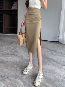 Stylish High-end Spring New Design Versatile High-waist Pure-Desire Slit Hugging Dress