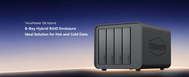 TerraMaster D8 Hybrid HDD NVMe Enclosure USB Gen 10Gbps Type C 8Bay  USB Storage Supports RAID 0/1/Single/JBOD Exclusive 2+3 RAID Hybrid Disk