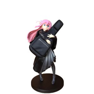 Bandai | 20cm Anime Girl Guitar Case Backpack Bag PVC Statue Black Clothing Collectibles Model Toy Rock Style Handmade Gift