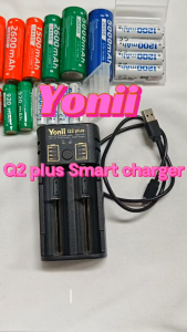 Yonii Q2PLUS Smart Battery Charger for 1.2V Rechargeable AA/AAA NiMH Batteries and 3.7V Li-on Each Slot Independently Chargeable Mixed Charging USB Type-C Charging Port