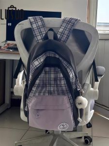 กระเป๋าเป้สะพายหลังผ้าลายสก็อตสุดเก๋สำหรับเด็กผู้หญิง กระเป๋าเดินทางแบบสะพายไหล่สองข้าง กระเป๋าสะพายไหล่ขนาดเล็ก กระเป๋าสะพายไหล่แบบลำลอง