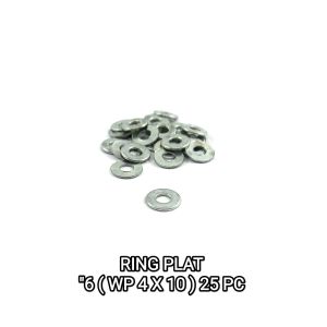 Ring Plat "6 (WP 4 X 10) Harga Per Pak isi 25 - Reng Plate Pelat Washer Kunci 6 Diameter 4mm x 10mm Tebal 1mm