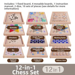 Multi-Functional Wooden Board Game Set Children Toy