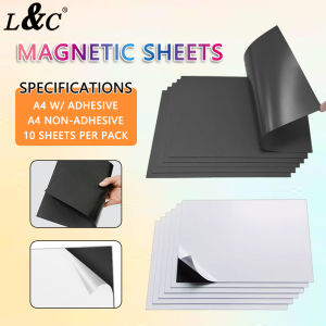 【PH Ready Stock】L&C 10 Sheets Magnetic Sheet A4 ordinary Flexible Rubber Magnet stickers with Adhesive & Non-adhesive for Science Project Rubber Magnets Module School Supplies
