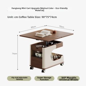 Foldable Mobile Mid-Century Style Side Table