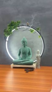 Thác Khói Trầm Hương Tiểu Cảnh Tượng Phật Đại Kết Hợp Đài Sen Tịnh An Decor.
