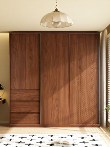 Vintage Style Solid Wood Custom Walnut Color Wardrobe
