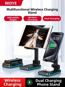 NIOYE | Fast Charging Wireless Charger Multi Functional Standing Earphone & Phone Stand