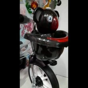 Sepeda Anak Roda Tiga Baby Tricycle PMB BMX 723 Safari Dorongan Musik dan Pengaman Nikel Safari Roda Karet Tongkat Kemudi Sandaran Pengaman