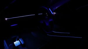 Universal Nestour 2016-2020 Tesla Model 3 Y Interior Car Neon Lights (Center Console+Dashboard+2 Foot Lights) with Matching Armrest Organizer Tesla Ambient Lights APP-Controlled RGB LED Strip Lights