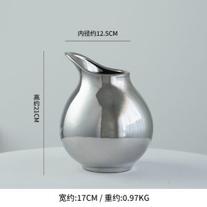 Đồng Hồ Trang Trí Hiện Đại Đơn Giản Sang Trọng Bằng Gốm Sứ Màu Bạc Vase Hoa Trang Trí Phòng Mẫu Trang Trí Mềm Cho Nhà Hàng