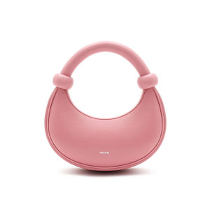 muva | Red Leather Moon Crescent Handbag