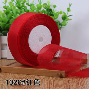 (50yards/roll) 12/15/20/25/40mm Organza Ribbon gift wrapping decoration Christmas silk ribbons for Wedding DIY Craft Handmade