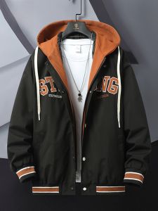 ROMON | Lormen Mens Jacket Cotton Padded Hooded Coat Youth Fashion Outerwear Large Size Autumn Winter New Style Warmth Comfortable Fit