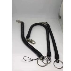 Dây móc khóa lò xo siêu co giãn màu đen treo móc khóa thắt lưng quần