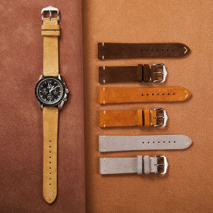 Suede Watch Strap for Seiko Univeral Watch Belt for Huawei 42mm Quick Release Genuine Leather Bracelet Vintage Watchband 20mm 22mm
