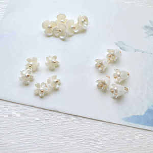 Imitation Pearl Flower String Ball Pin Pendant Charm Handmade DIY Hair Accessories Headdress Material Jewelry Accessories National Style Button