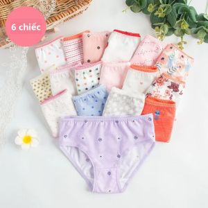 6 Chiếc Quần Lót Trẻ Em Cotton In Hoa Cho Bé Gái Quần Lót Dễ Thương Trẻ Mới Biết Đi Quần Đùi Trẻ Em Mềm Mại Thoải Mái Quần Lót Cho Bé Gái 1-3Y