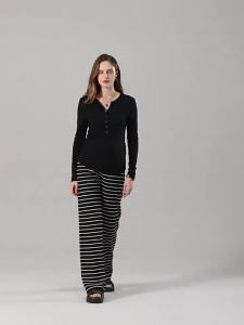 Mom Jane | Belly Comfortable Maternity Wide Leg Pants For Fall Winter Season