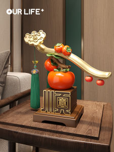 Shi Persimmon Shunyi Decoration New Chinese Style Living Room Entrance TV Cabinet Wine Cabinet Home Decorations Housewarming Gifts