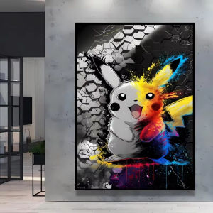 Kayou | Acrylic Paint By Numbers Anime Pokemon Pikachu Painting By Numbers on Canvas Coloring By Number for Adults Paint Digital Art