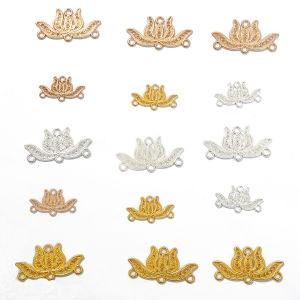 Metal Alloy Lotus Connector Charms Pendant For DIY Jewelry Findings Accessories Handmade Earrings Materials Accessories