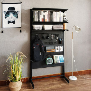 Xiaowu Vertical Wire-Wrap Board Storage Rack Floor-Standing Punch-Free Modern Minimalist Iron Wall-Side Storage Computer Desk Bookshelf