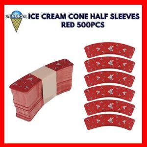 UNIAPA ICE CREAM CONE HALF SLEEVES RED 500 PIECES with print or design (LONG SLEEVES)