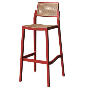 NANGUAHEZI | Minimalist Plastic Rattan Stackable Bar Stool Home Coffee Shop Pub
