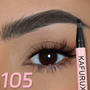 1PC 4 จุดดินสอเขียนคิ้วปากกาแต่งหน้ากันน้ํา Liquid Eyebrow เครื่องสําอางติดทนนาน Fine Sketch Liquid Eye Brow Tatto ดินสอ