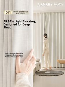 Sleep-enhancing Japanese Modern Luxe Creamy Minimalist Cotton-Linen Blackout Curtains