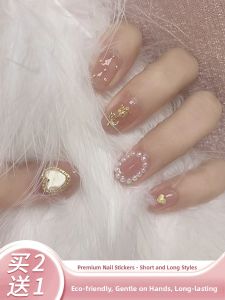 MONLEYTA | Handmade Nail Art Stickers Short And Long Wearing False Nails Silver Sparkling Butterfly Design For Autumn Winter Collection