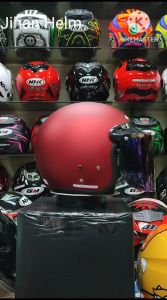 HELM BOGO RETRO SNI PRIA WANITA ORIGINAL JM CLASSIC RED MAROON KACA PELANGI TERMURAH