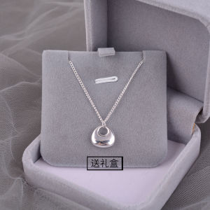 Mi Diamond Mesh Red Small Silver Necklace 925 Sterling Silver Simple Bracelet Minimalist Geometric Ins TikTok Xiaohongshu Same Style Pendant