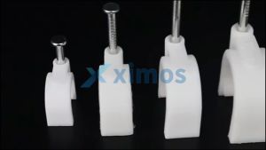 Xximos 5mm-14mm Round And Flat Cable Nail Clip White Pvc Cable Wall Clip