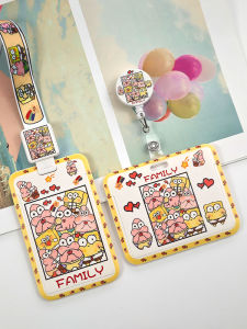 Protective Cover SpongeBob SquarePants School ID Card Holder Lanyard Buckle Nurse Work ID Card Case Retractable Clip Business Card Sleeve
