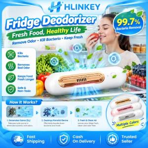 HLINKEY Refrigerator Deodorizer Sterilizer 99.7% Bacteria Removal Ozone Food Fresh Keeper USB Rechargeable Kitchen Odor Eliminator Gadget