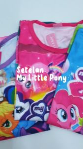 Setelan Baju Anak Perempuan Motif Karakter My Little Pony Lengan Pendek Terbaru 2 - 12 Tahun Murah