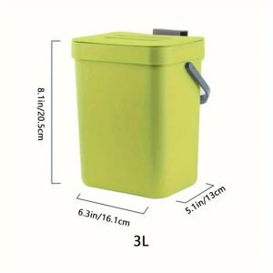 Kitchen Waste Bin Small Kitchen Compost Bin 3L Kitchen Waste Bin Household Countertop Container with Lid for Rubbish Composter