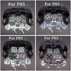 1set For PS5 V1 V2 V3 BDM-010/020/030 Controller Gamepad Middle Frame Bracket Conductive Film & Button Conductive Rubber pad