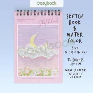 SKETCHBOOK A6 JILID SPIRAL 90 HALAMAN BUKU GAMBAR TEBAL AESTHETIC