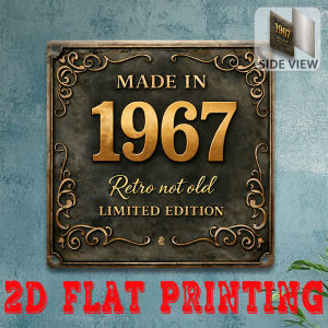 CIFbuy | Vintage Aluminum Wall Art Retro Metal Sign Mid-Century Modern Home Decor Bar Accent 2D Plaque