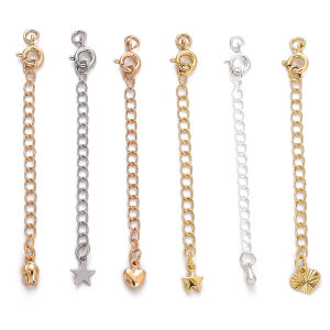 1-5pcs/bag 75mm 14K/18k Gold Plated Brass Adjuster Extender Chain Spring Clasps For DIY Jewelry Making