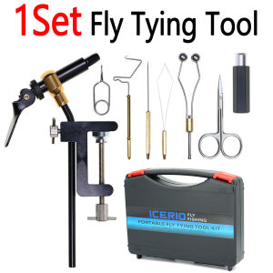 8pc/Set Hardened Steel C-Clamp Vise Fly Tying Tool Kit Bobbin Holder Threader Whip Finisher Dry Wet Nymph Fly Fishing Tool Set