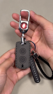 Cover Kunci Yamaha y16zr xmax y16 Remote Key Leather Cover Case with Keychain Accessories